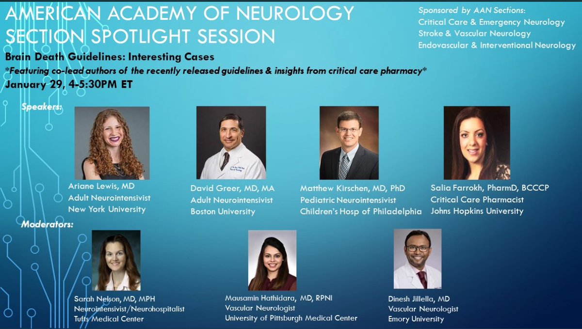 Mausamin Hathidara (@mausameen) on Twitter photo Don’t miss discussion on recently UPDATED Brain Death Guidelines with co-lead authors
@ 29th Jan 4:00 pm ET
Click the link 👇🏽to register
aan.zoom.us/meeting/regist…
<a href="/AANmember/">American Academy of Neurology</a> <a href="/PittNeurology/">Pitt Neurology</a> <a href="/PittStroke/">UPittStroke</a> <a href="/StrokeMiami/">UMiamiStroke</a> <a href="/MiamiNeuroRes/">University of Miami Neurology Residency</a> Don’t miss discussion on recently UPDATED Brain Death Guidelines with co-lead authors
@ 29th Jan 4:00 pm ET
Click the link 👇🏽to register
aan.zoom.us/meeting/regist…
<a href="/AANmember/">American Academy of Neurology</a> <a href="/PittNeurology/">Pitt Neurology</a> <a href="/PittStroke/">UPittStroke</a> <a href="/StrokeMiami/">UMiamiStroke</a> <a href="/MiamiNeuroRes/">University of Miami Neurology Residency</a>