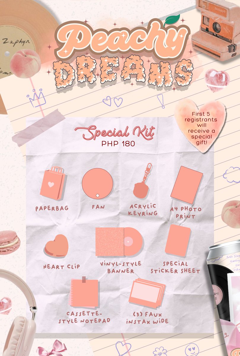 𝒥𝒶𝑒𝒽𝓎𝓊𝓃’𝓈 𝒫𝑒𝒶𝒸𝒽𝓎 𝒟𝓇𝑒𝒶𝓂𝓈 🍑 

📍 WouldULike SM City Grand Central
🗓️ February 11, 2024 (Sunday)

⋆୨୧˚ Cansleeve design, Standard Kit &amp; Special Kit inclusions

Special Kit Registration Form will open tomorrow (Jan. 23) at 8PM~ 

#JaehyunsPeachyDreams
