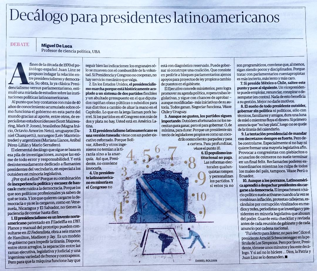 Decálogo para presidentes latinoamericanos