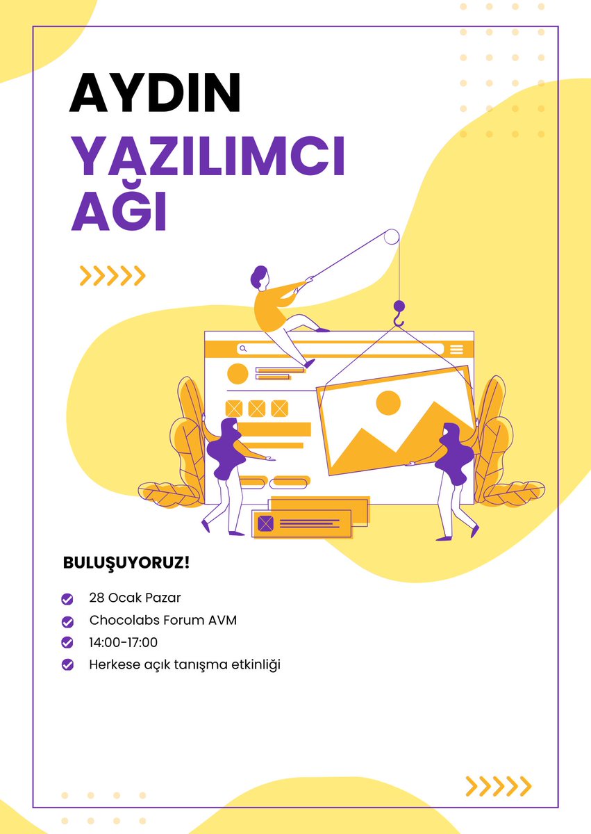 Bu pazar buluşuyoruz! Chocolabs Aydın'da yazılım konuşacağız sakın kaçırmayın, takviminize ekleyin! #aydin #efeler #yazilim #etkinlik