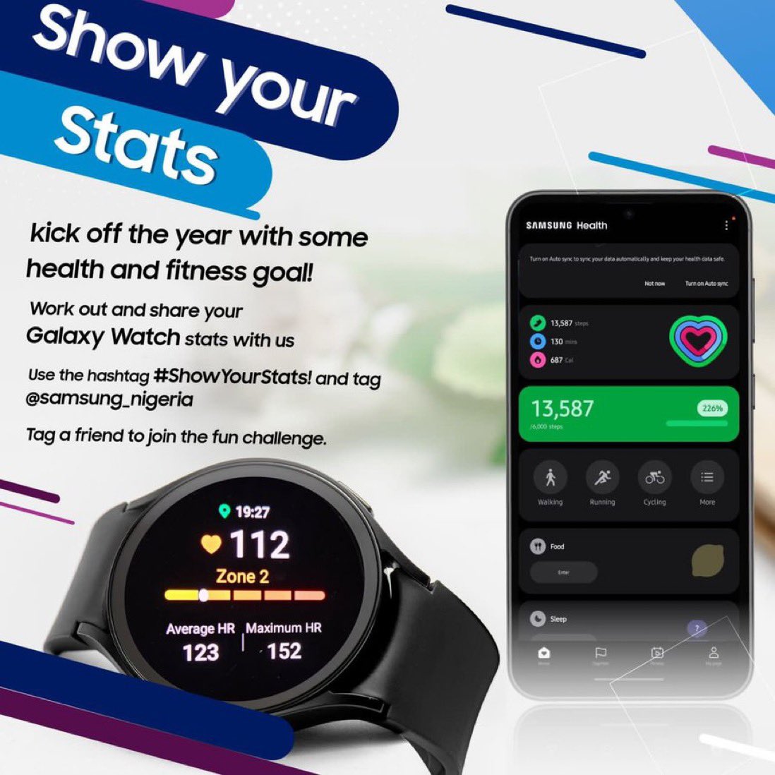 Samsung has made it possible to track your fitness journey with #MyGalaxyStats challenge, you can show the world your fitness journey with your Galaxy devices?

You’ll be getting awesome prices from @SamsungNigeria for sharing your fitness data.