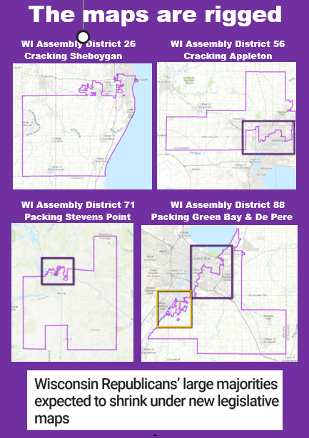 bennel62's tweet photo. #GETMEREWRITE: With #gerrymandering off the table and #maps no longer #rigged, #Wisconsin #GOP  majorities in the legislature will shrink #elections #voting #packing #cracking #cheating @WisGOP  https://t.co/DXOqiBVXjz https://t.co/WAIfSlNmbL