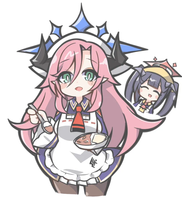ブルアカふぇすのフードコーナーでメニューがあるキャラの掛け合いボイスが流れてたんだけどジュリさんとフウカが最高だったって絵  ジュリさん推しとしてはこれを聞けただけで本当に行ってよかった……………  #ブルアカ