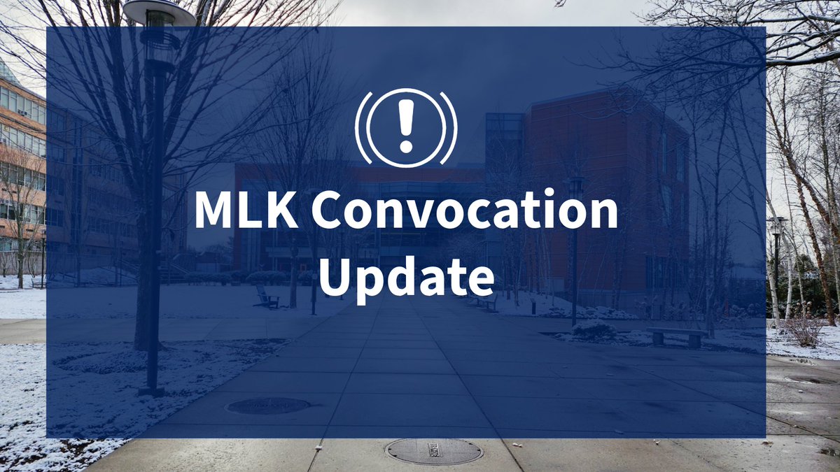 Unfortunately, our MLK Convocation speaker Dr. Ilyasah Shabazz has had to cancel her appearance on campus today. We hope you will still participate in today’s other activities honoring the life and contributions of Dr. Martin Luther King, Jr. ow.ly/vCoZ50Qt3Up