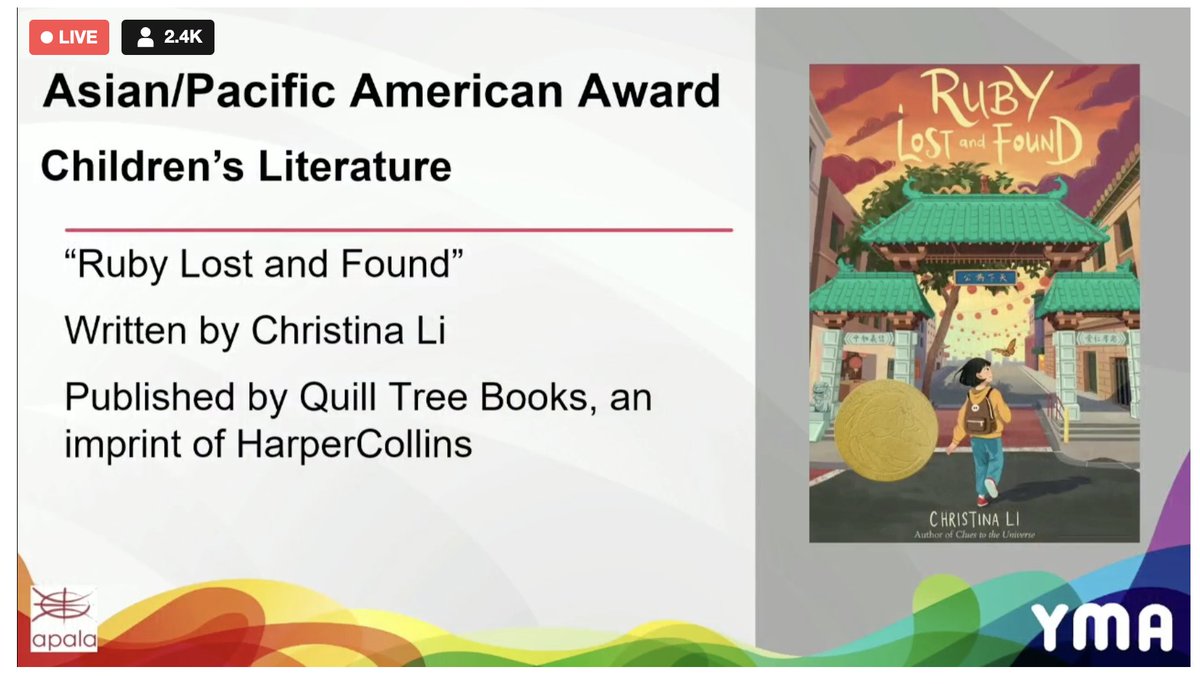 Woo hoo! Congratulations, @CLiwrites !!!! Such a wonderful book (and one that I named for NPR's Books We Love). ❤️

@CLiwrites @ala_apala @NRP #BooksWeLove @ALALibrary