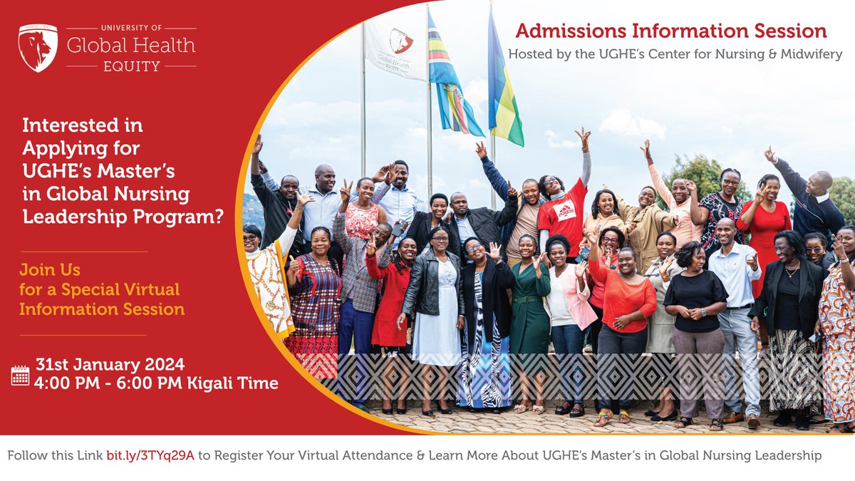 ughe_org's tweet photo. #UGHE recently launched its Master's in Global Nursing Leadership Program! Join us for an insightful virtual information session on January 31st, 2024, 4pm CAT. 
Register Your Attendance Here ➡️ https://t.co/WhqfSEXxW7 https://t.co/TQhfryhHHm