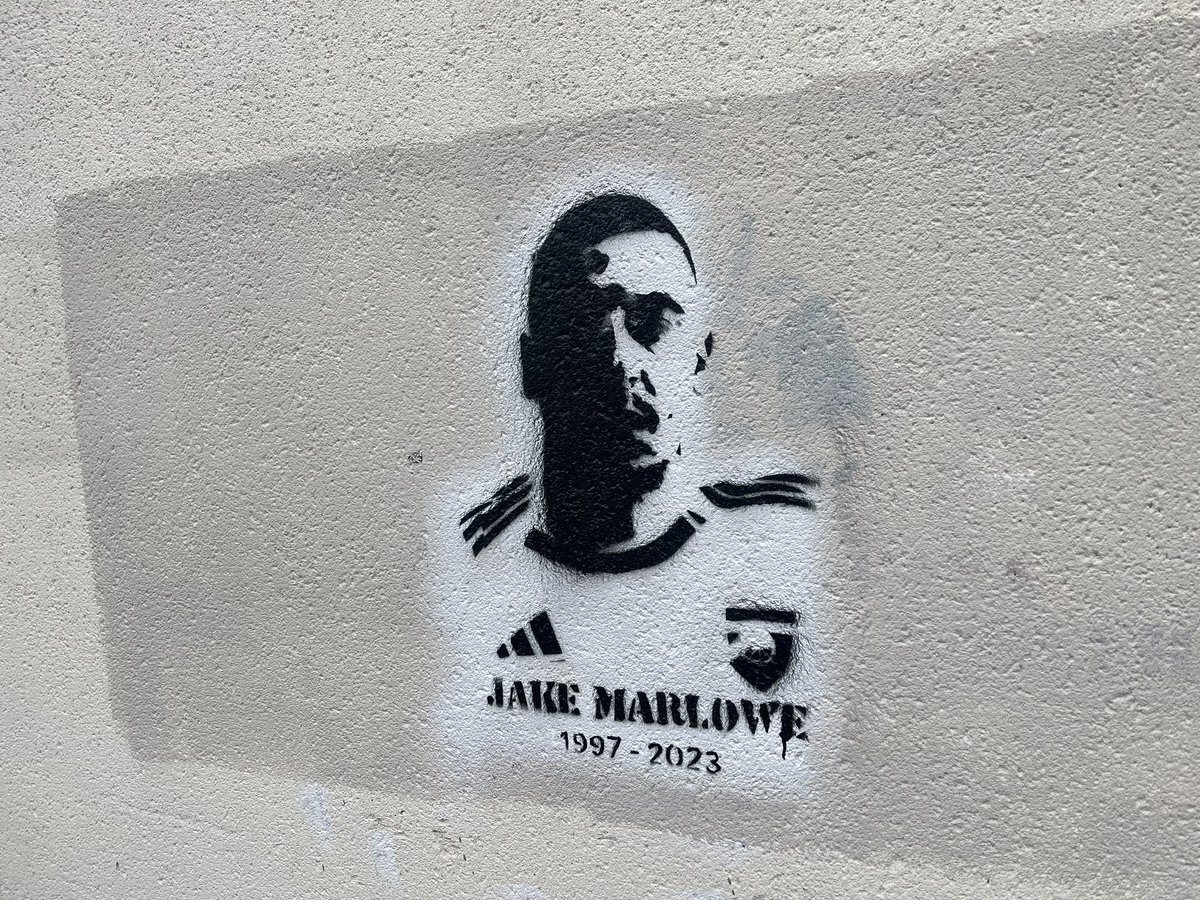 Images of Palestinian journalist @byPlestia seen on the streets of north and west London. Also here, a portrait of Londoner and Arsenal supporter Jake Marlowe who was killed by Hamas gunmen at Nova Festival on October 7th 2023. Art by @northbanksyafc #Gaza #CeasefireNow
