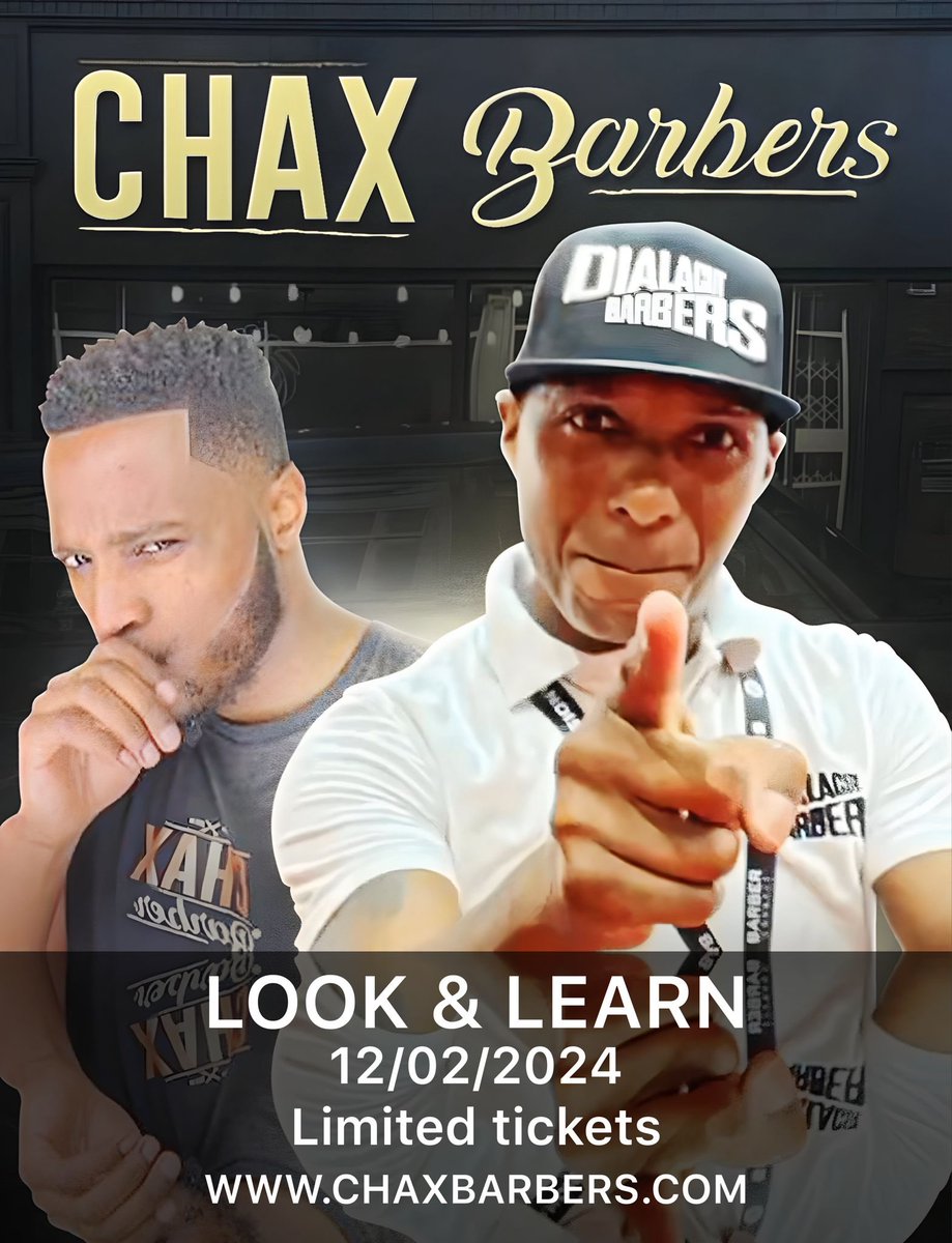 ChaxBarber's tweet photo. LOOK &amp; LEARN COLLABORATION 
Do you want to transform your knowledge this year and up your levels with Tips and Tricks in Afro hair &amp; European hair ? A full day of knowledge and a chance to ask questions &amp; Interaction and network with other barbers. https://t.co/nQZkaphOuE