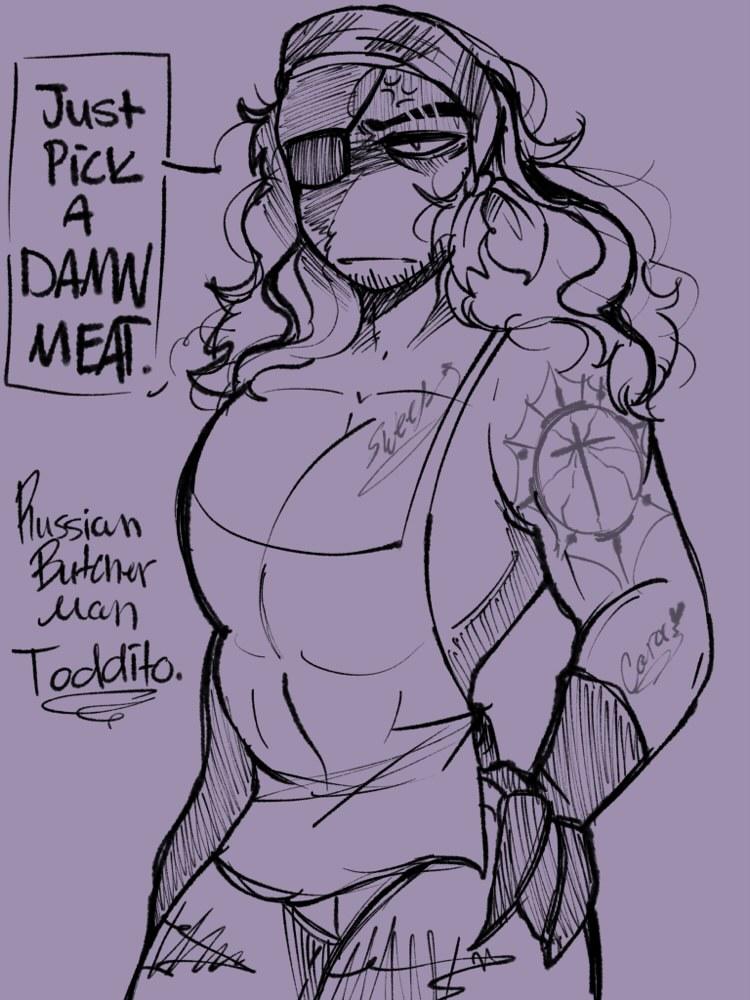 ScoutsWorld400's tweet photo. Butcher man Toddito. Aka also Heart Breaker Tommy's dad hehe two separate things. 🦆✍️✨✨✨ #myboyfriendtommy #tommy #tommyau #butcherman #toddito https://t.co/dgiJyoCe6Y