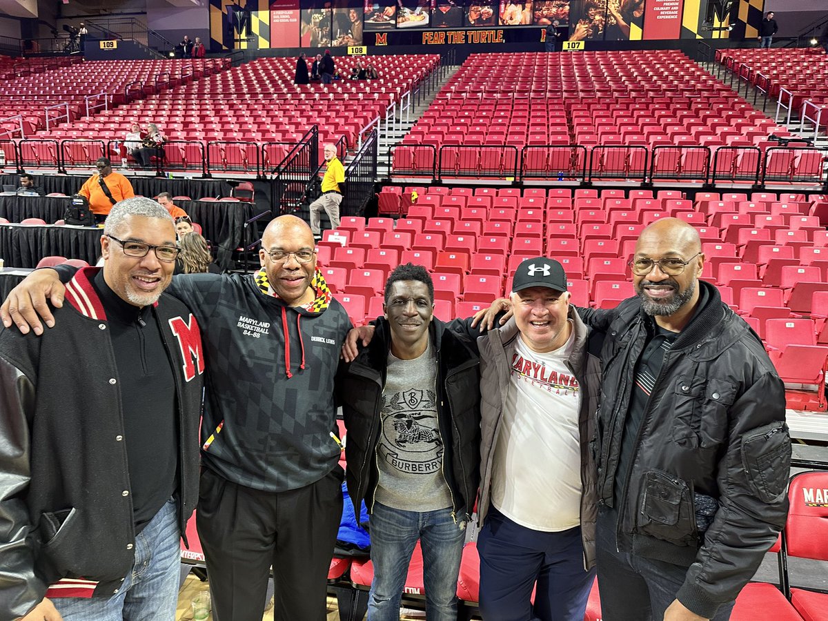 Lot of <a href="/ACHSWashDC/">ArchbishopCarrollDC</a> pride in this picture …and we even let <a href="/tonymassenburg/">Tony Massenburg</a> join in the fun! <a href="/TerrapinHoops/">Maryland Men’s Basketball</a> yesterday honoring Lefty Driesell