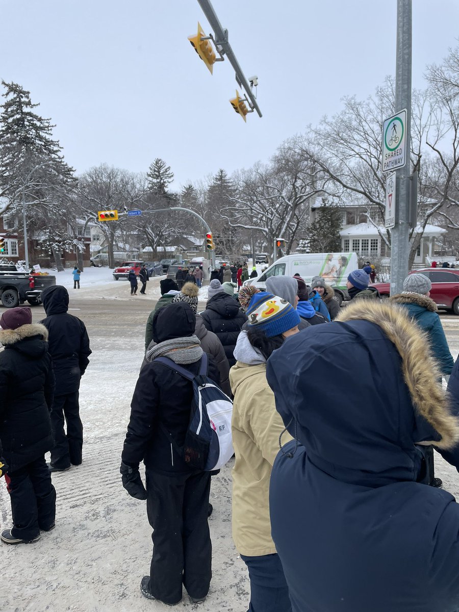 Been out all morning walking to support better funding for education, dealing with class complexity and class size. The support is AMAZING! #ISupportSTF. #IAmSTF. #SaskEdChat