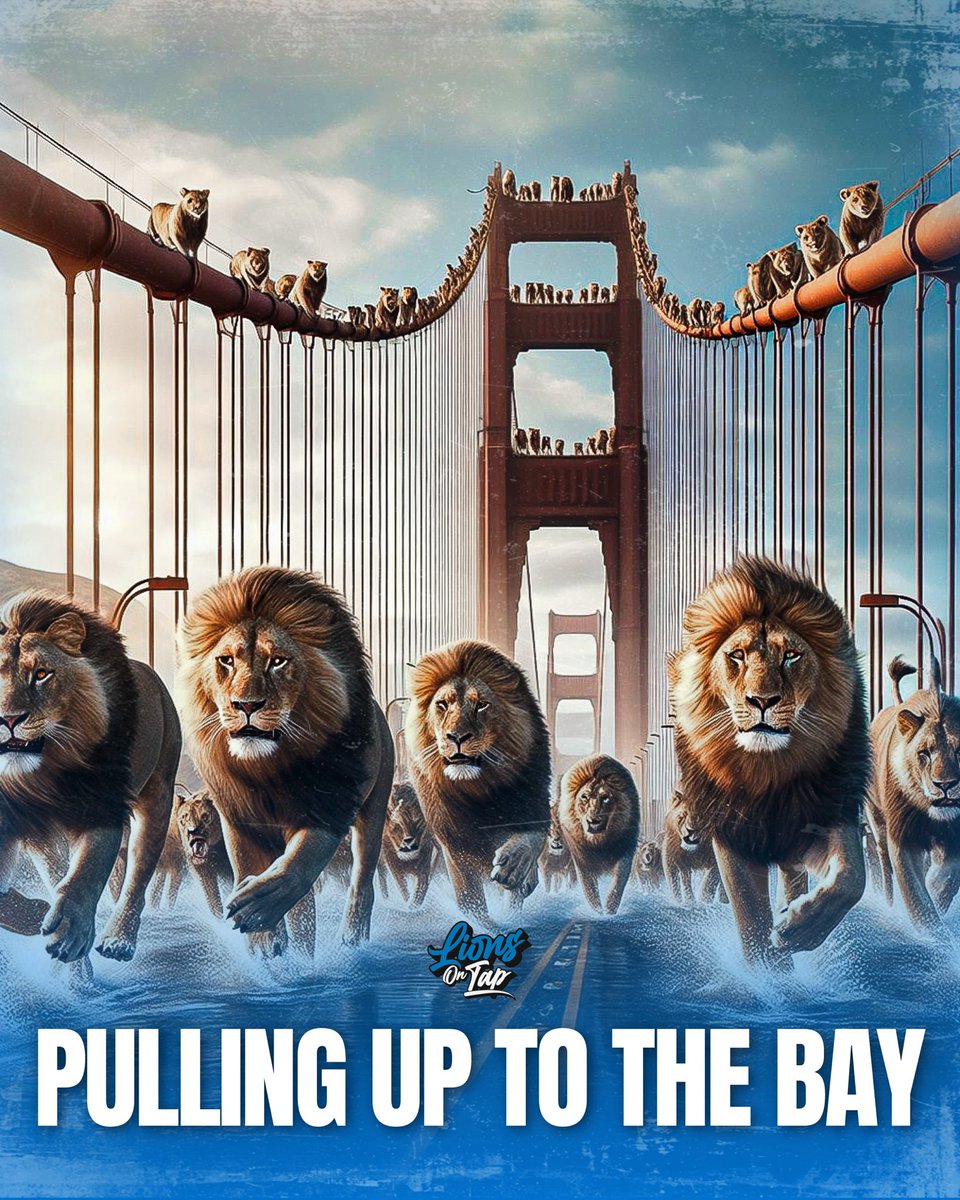 LionsOnTap's tweet photo. Pulling up to the Bay.

Detroit Lions x San Francisco 49ers.
NFC Championship. 

#AllGrit https://t.co/XJu2MhRdb1