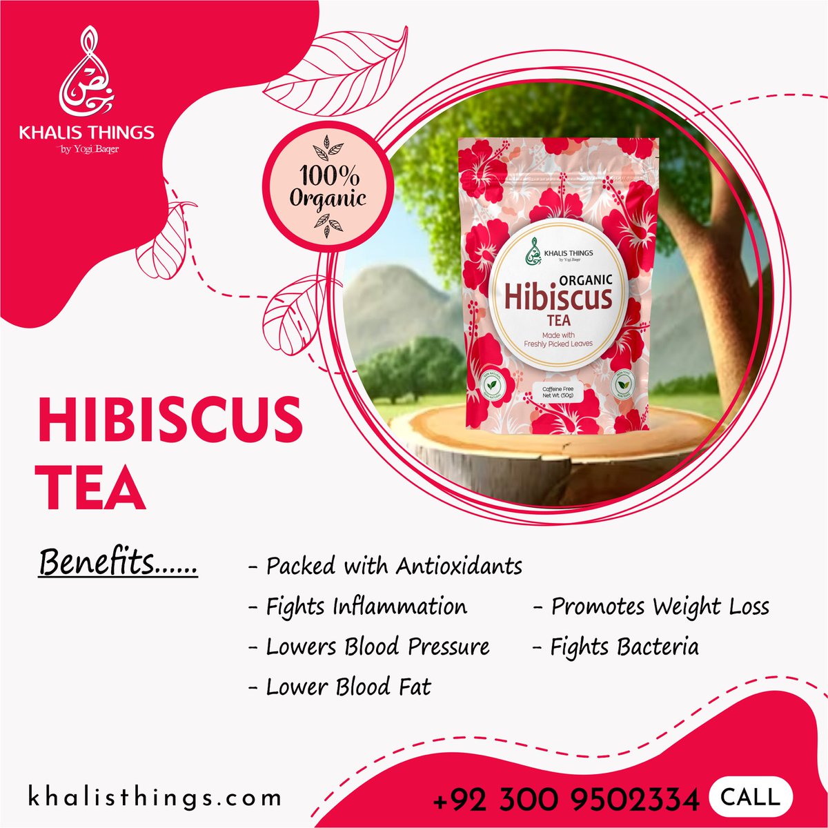 KhalisThings's tweet photo. Savor the simplicity of Organic Hibiscus Tea! 🌺

🌸Brew, strain, and enjoy a cup filled with antioxidants &amp; inflammation-fighting goodness

🌸Elevate your well-being sip by sip

Order now at [https://t.co/D2wjNa6CYm]! ☕️

 #hibiscustea #healthboost  #teatime #khalisthings https://t.co/pDf3iBjsv3