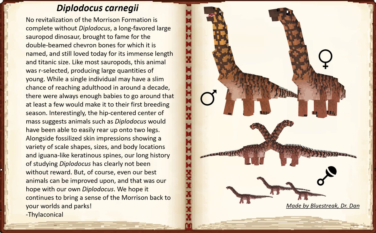 FossilsRevival's tweet image. I wasent hiding my kid from the world, i was just hiding the world from my kid 🙏🙏 
#Diplodocus #Minecraft #MinecraftModding #Blockbench