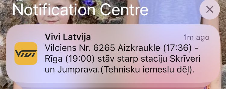🎉🎉🎉 Šis ir šīs dienas 100. paziņojums par vilcienu kavējumiem ⁦<a href="/ViviVilciens/">Vivi - Vienā vilcienā</a>⁩ lietotnē 🎉🎉🎉