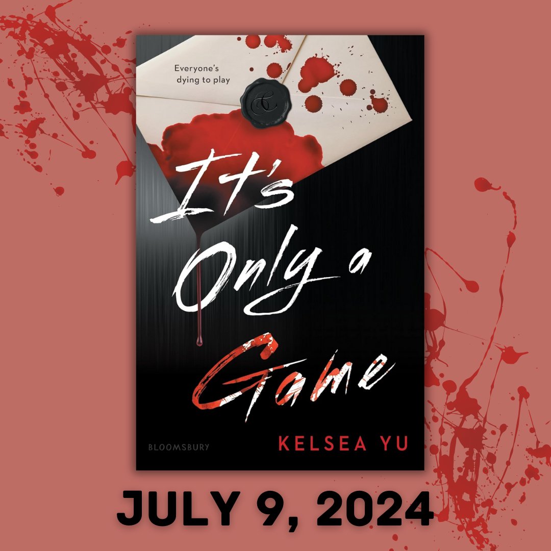 ICYM the reveal on 📸 app: my debut YA thriller has a cover AND it's avail for preorder! 👀🖤🎉 IT'S ONLY A GAME is abt a gamer girl & her friends who are blackmailed into playing a dangerous game w/ deadly consequences. Out July 9, @bloomsburykids! 🎮🩸 kelseayu.com/its-only-a-game