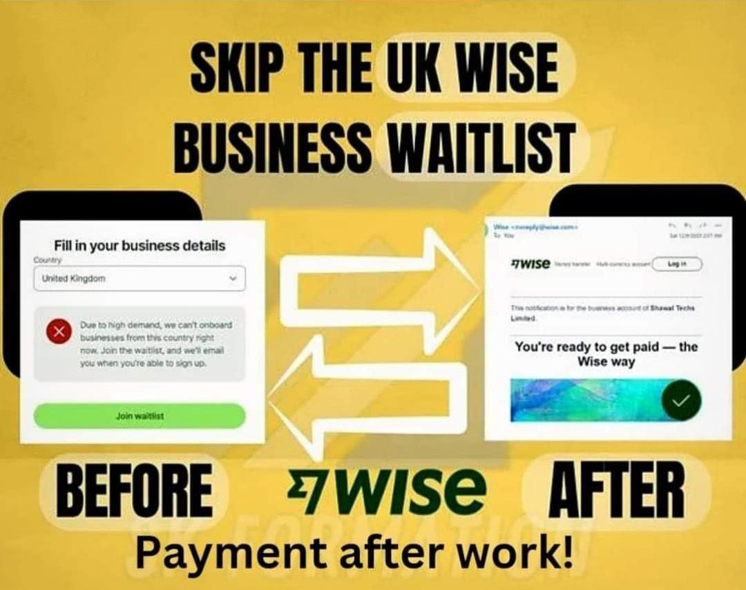 mraqibpk's tweet photo. !SKIP THE WAIT LIST!
Are You facing the same Waitlist Issue while signing
up on UK Wise business!
--So we have a solution for that
--Contact us I Solved your problem and your account Fully Verified under 1 Hour
--Payment After Work
#wise @Wise #unitedkingdom #London #uk #WAITINGLIST @sunnyaliEC @enablers_org @ZakaWaqar