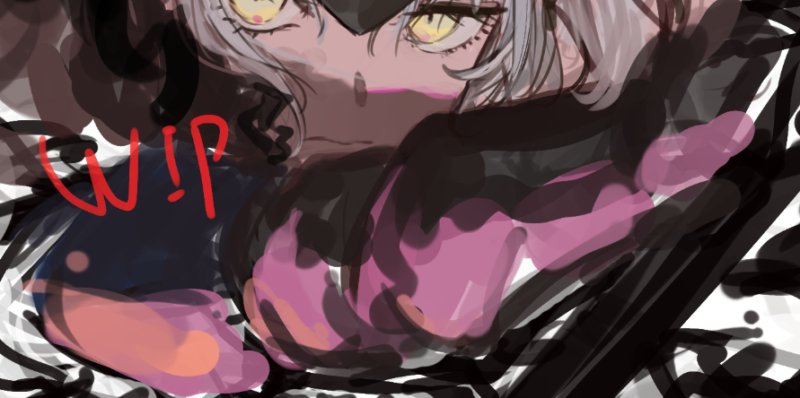 jeanne d'arc alter (avenger) (fate) ,jeanne d'arc alter (fate) 1girl solo yellow eyes grey hair sketch bangs closed mouth  illustration images