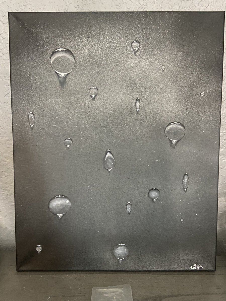 LuckeOne1's tweet photo. Waterdrops commission acrylic and spraypaint on canvas. https://t.co/udzwynSzvk