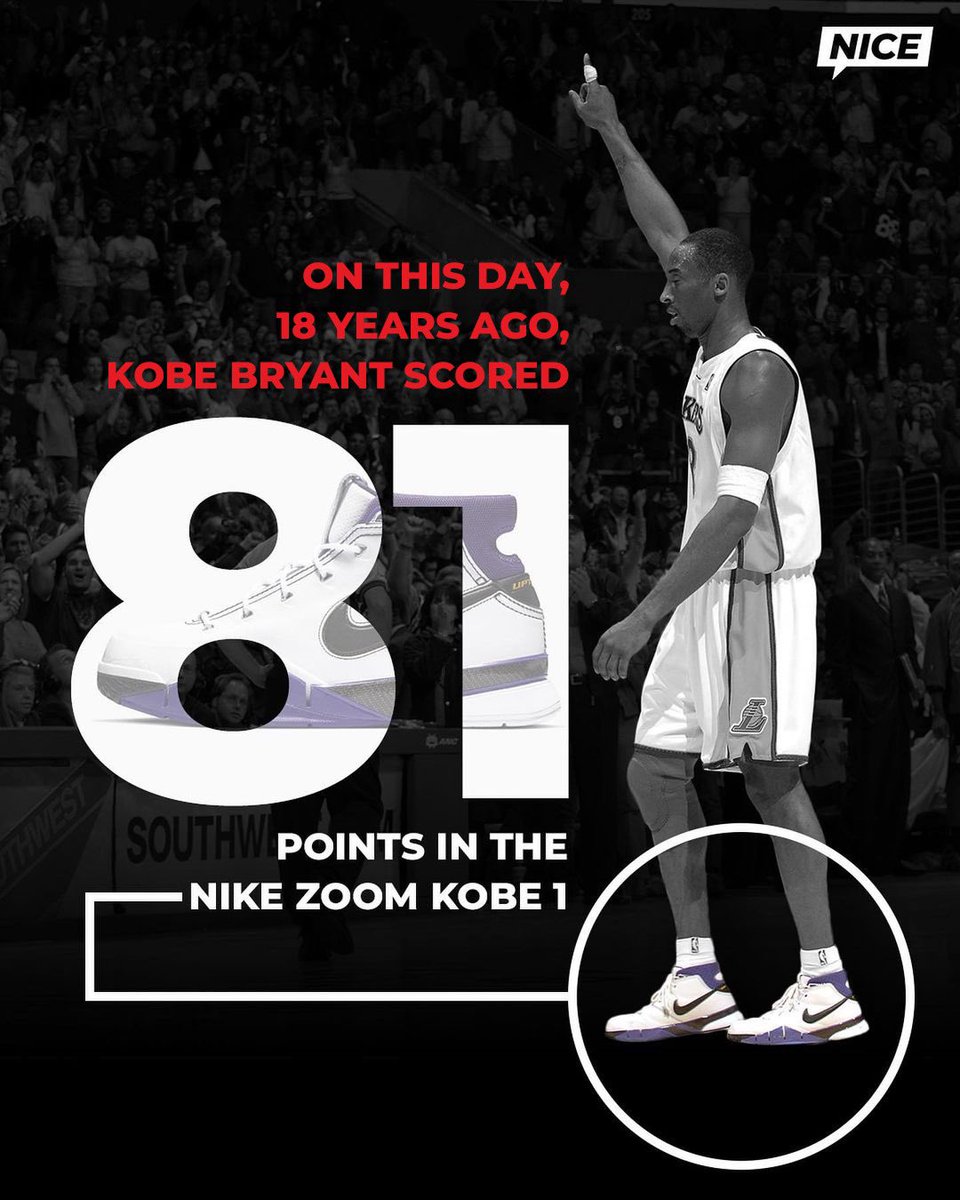 nicekicks's tweet photo. 18 years ago, Mamba dropped 81 🐍🔥 https://t.co/bz1yhm5sbg