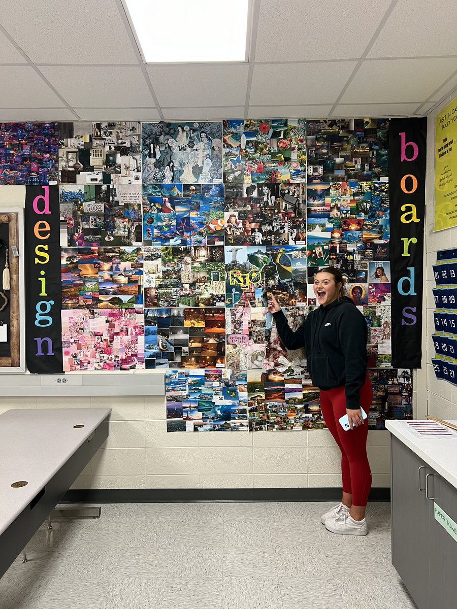 MissLuther22's tweet photo. Creative Design students off to a STRONG start to the semester ๐ Shoutout to Taytum Wragge and Brooke Wilson for making our wall look beautiful! #PatriotPride #OutworkPeople @m_south_hs @MSHSactivities https://t.co/QtNnEknbkn