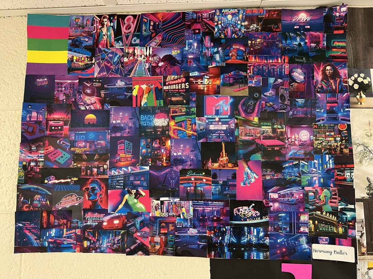 MissLuther22's tweet photo. Creative Design students off to a STRONG start to the semester ๐ Shoutout to Taytum Wragge and Brooke Wilson for making our wall look beautiful! #PatriotPride #OutworkPeople @m_south_hs @MSHSactivities https://t.co/QtNnEknbkn