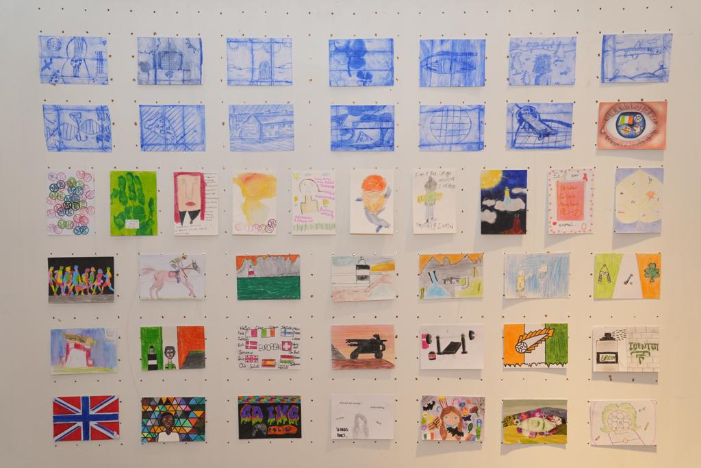 BritEmbDublin's tweet photo. Earlier today we were at @IMMAIreland with @ieBritish  to launch the creative showcase of postcards created by 741 pupils from 20 schools across the UK and Ireland on the theme of "Identity" 🎨

#IdentityPostcards @ieBritish @BritishCouncil https://t.co/zAky4PTwjR