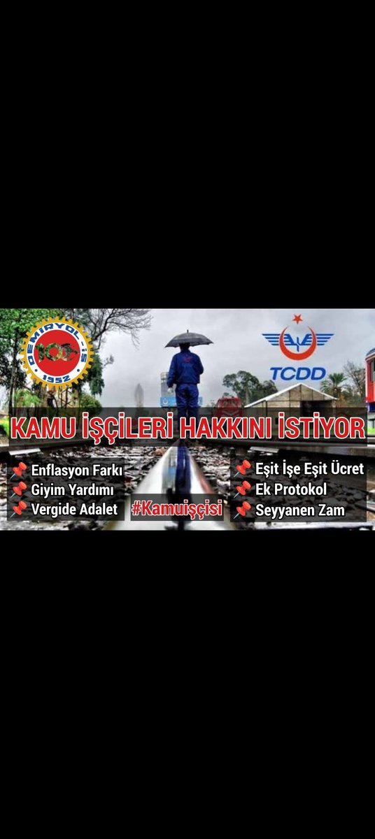 kizilgolge's tweet photo. HERKESE HAK #Kamuİşçisi ne gelince mi MÜSTEHAK !  

Verdiği emeğin karşılığını isteyen 
Kamu İşçileri 

📍 Seyyannen Zam
📍 Refah Payı
📍 Giyim yardımı (Memurla Eşit)
📍 Vergide Adalet
📍 Ek Protokol
📍 Eşit İşe Eşit Ücret

İSTİYOR... !

@isikhanvedat @turkiskonf @demiryolissend https://t.co/GlQpZjX7GC