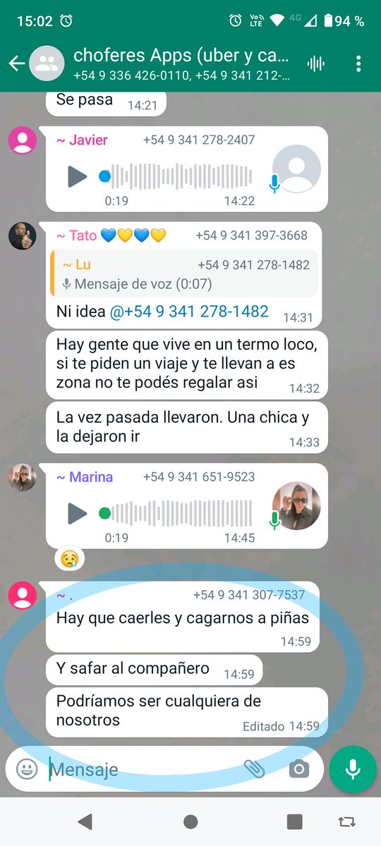 RCSERGIOROS's tweet photo. @MuniRosario @pablojavkin @TaxisRosario @AttyrCamara @CaroLabayru @tatoiantosca 
Buena gente los Ubertos, mira como hablan en el chat de choferes https://t.co/JPq13nrML0
