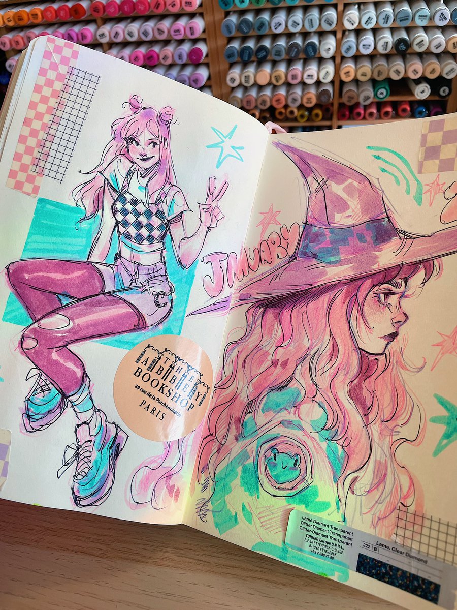 Today’s doodles 🌸🩵 #sketchbook