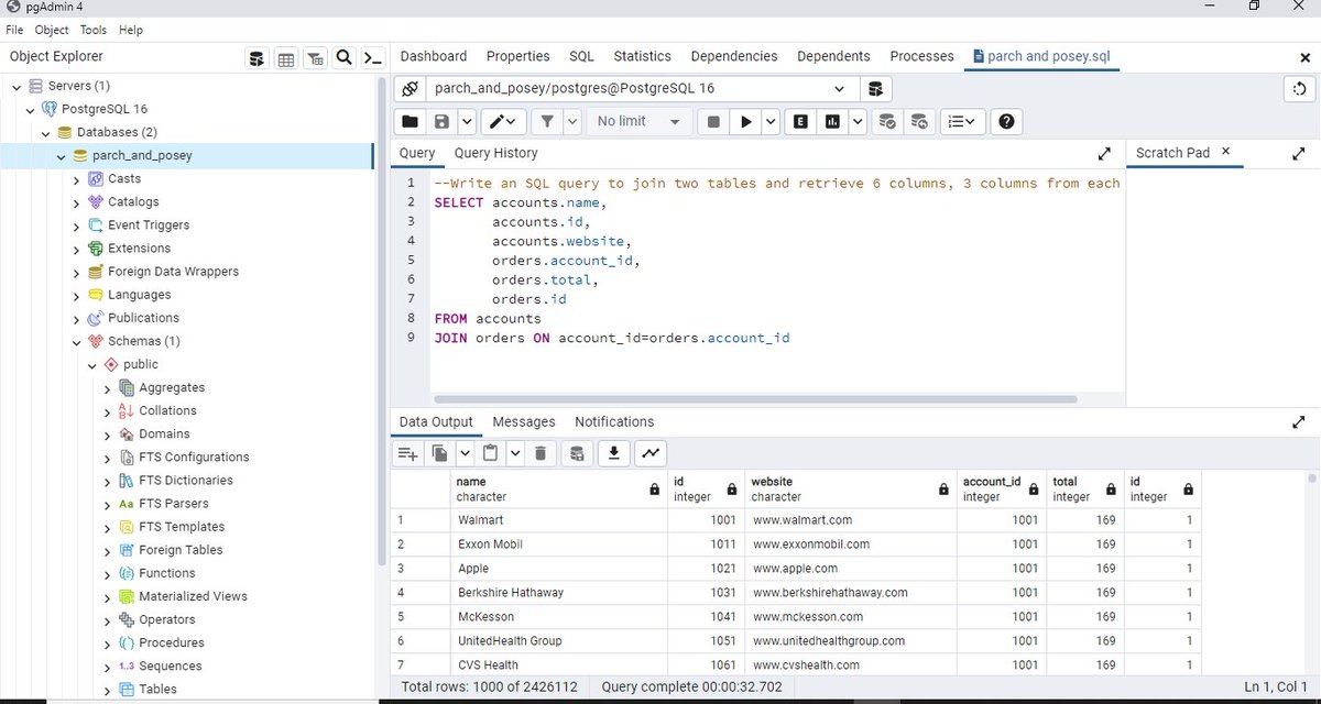 kalty____'s tweet photo. Join me in this data exploration with SQL and let me know your thoughts!
@hertechtrail @phaibooboo @fresh_gb @vicSoma @OMOTOSHOOLAMI15 @tech_bella @atakpeku
#SQLJoining #DataIntegration #DataSkills #15dayscontentchallenge #SQLQuery #HerTechTrail #HTTACohort8 #DataAnalytics https://t.co/ZZT361eXnk