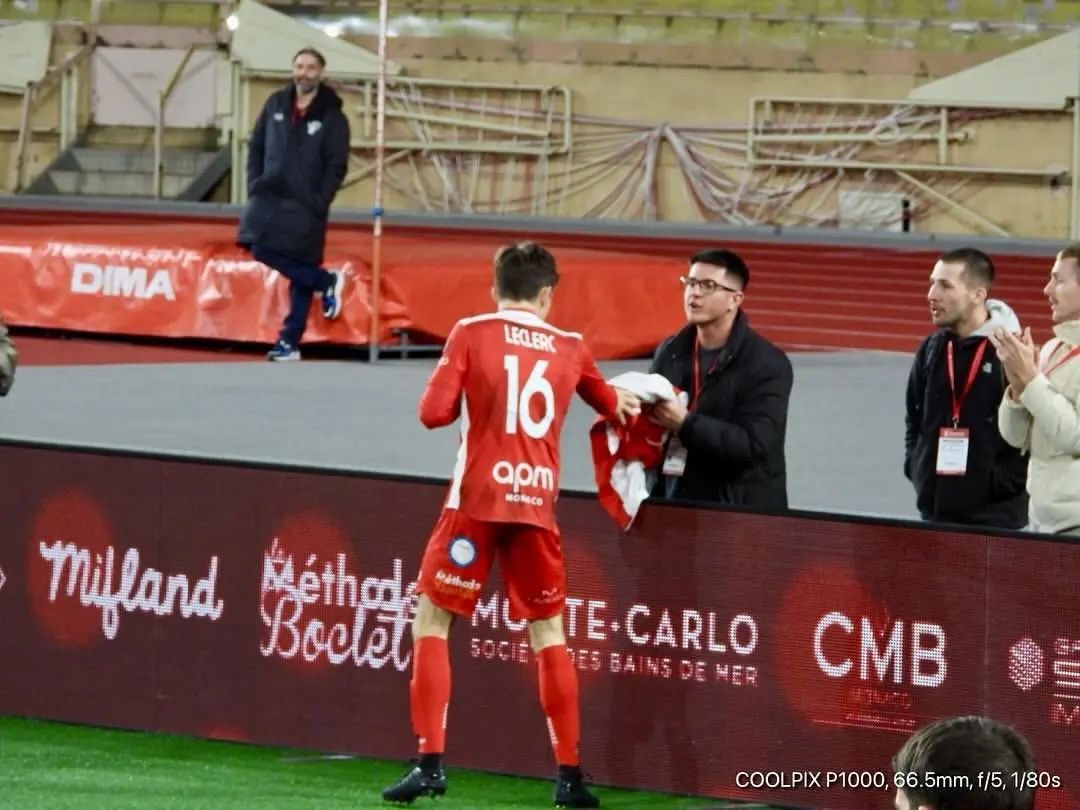 Charles Leclerc playing in Fight Aids Monaco 2024 charity football match at Stade Louis II