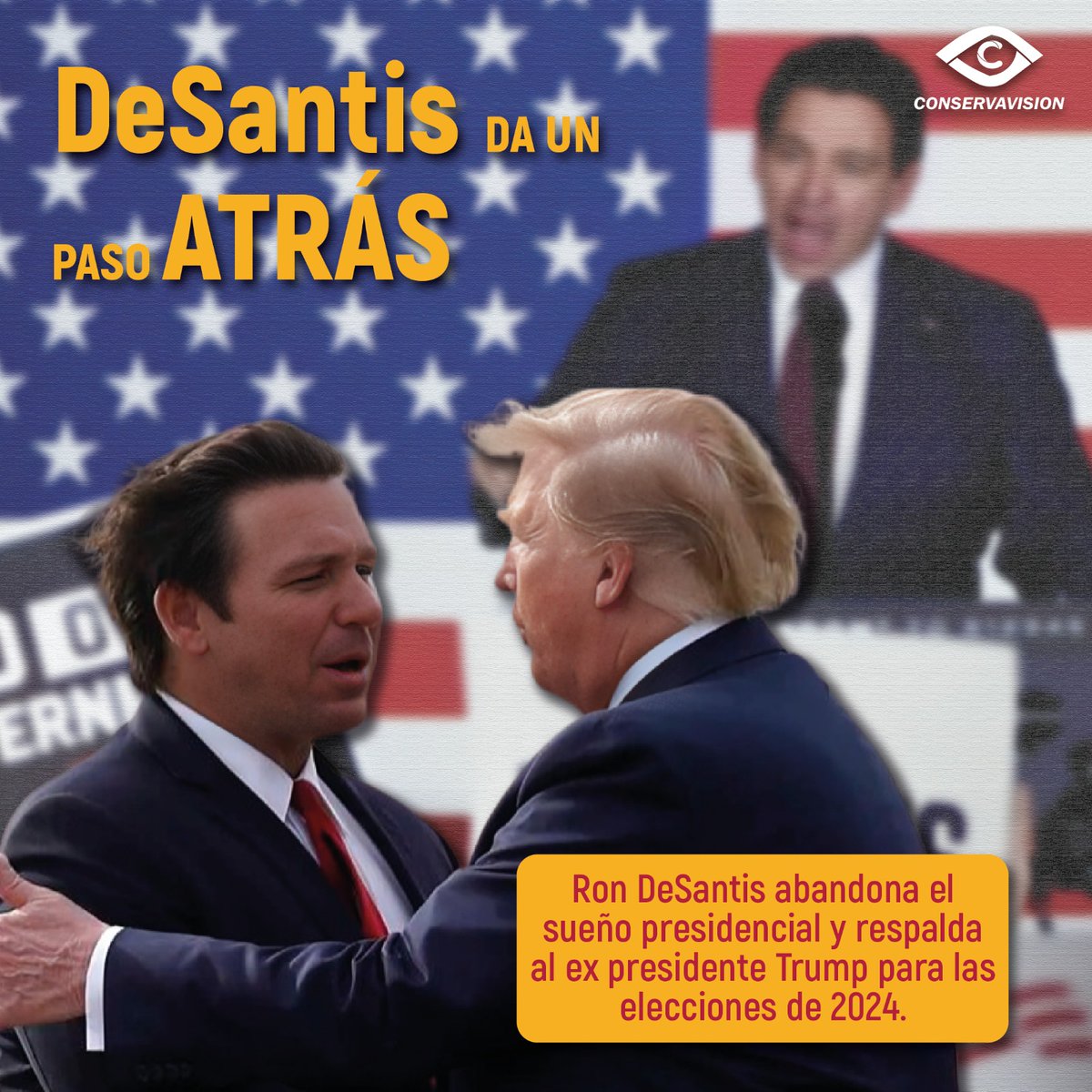 🚨 ¡Impactante Noticia! 🚨

<a href="/RonDeSantis/">Ron DeSantis</a> retira su candidatura presidencial para 2024 y respalda a #Trump. Un giro sorprendente en la política republicana. 🇺🇸 

#Noticias #Nacionales #Politica #Republicanos #RonDeSantis #DonaldTrump #EstadosUnidos  #DeSantis2024 #Trump2024