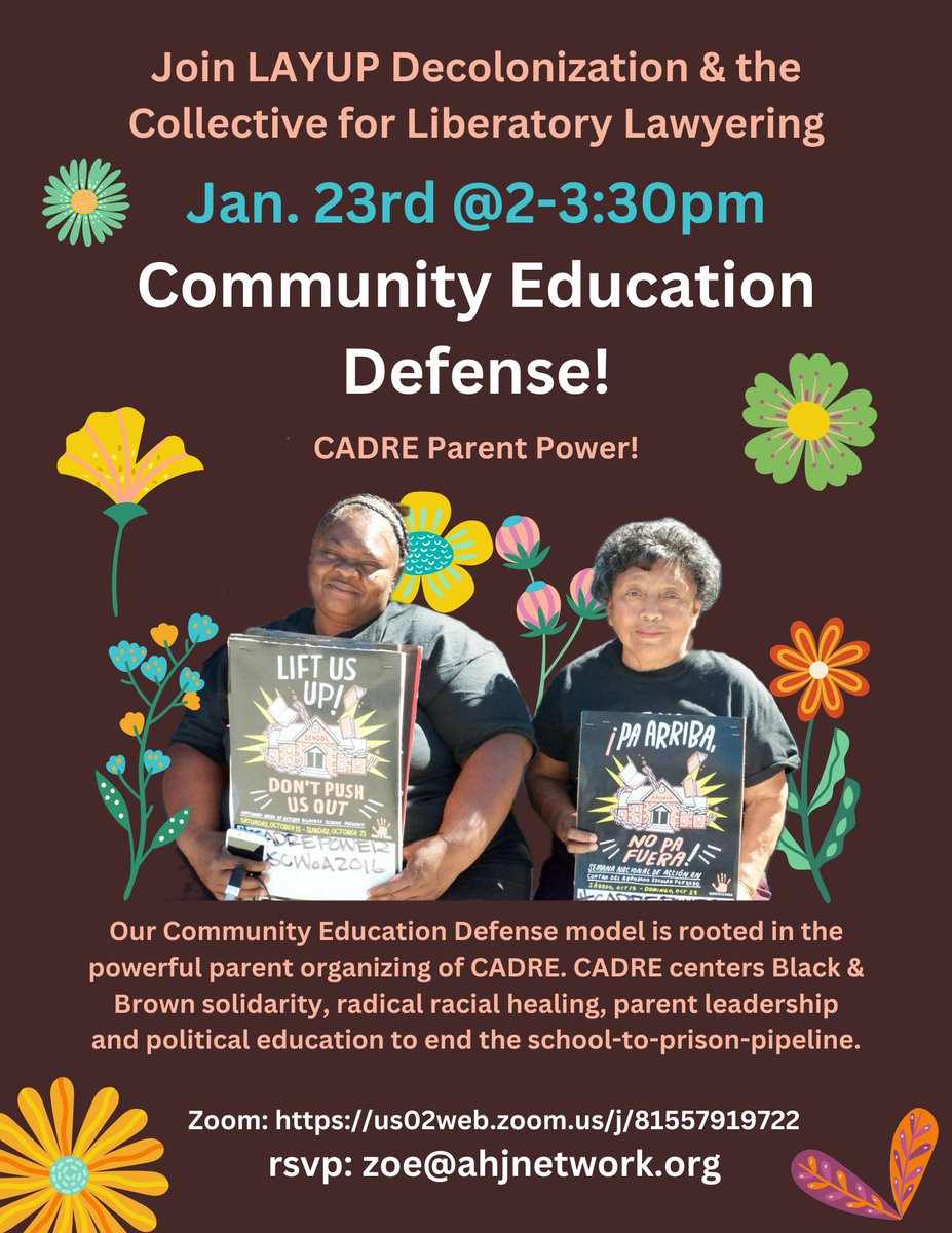 AHJNetwork's tweet image. Have you learned about the school-to-prison pipeline and wondered what you can do to help stop it? Join us tomorrow afternoon to learn practical tools to defend students&apos; rights alongside other community leaders.
