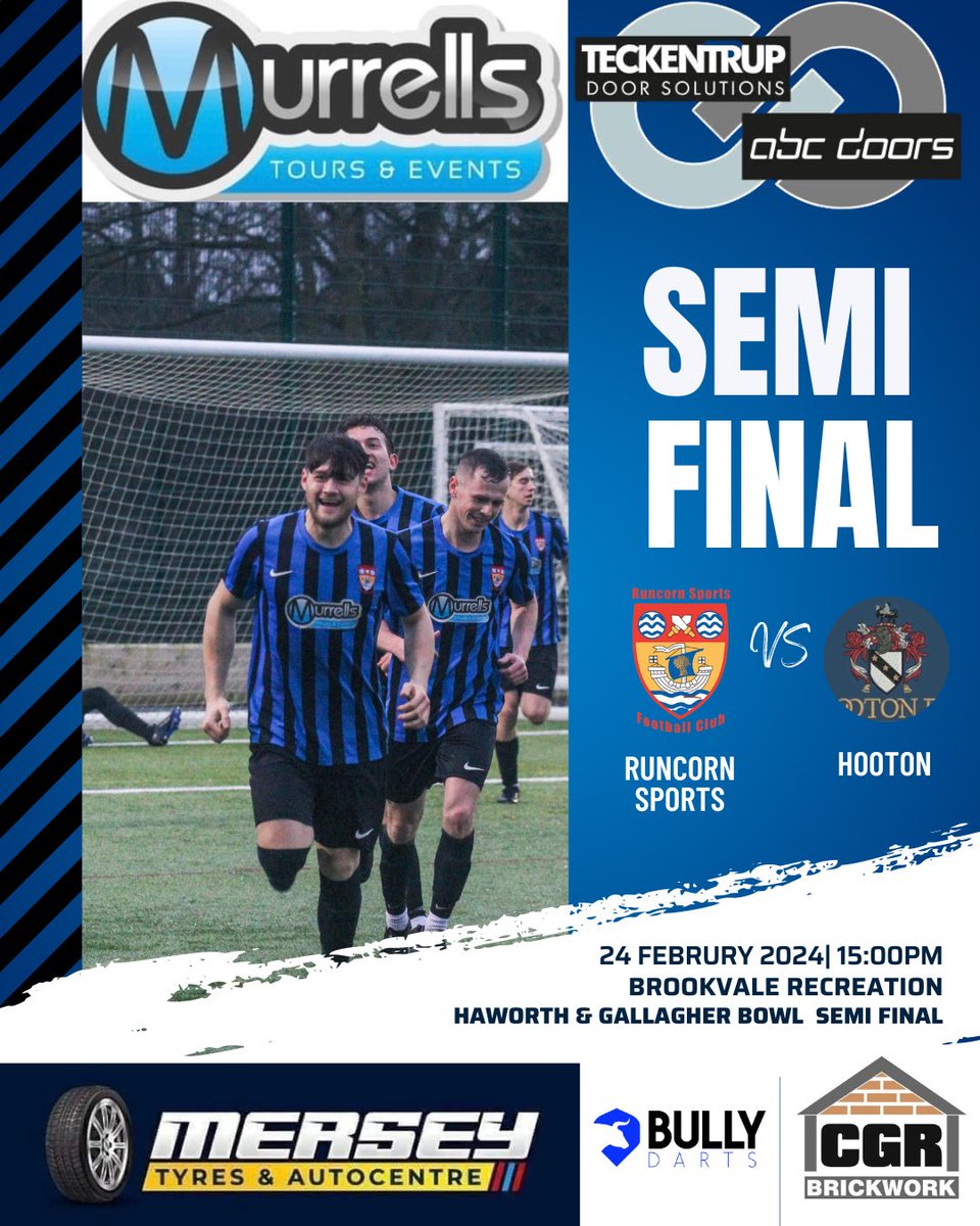 RuncornSportsFC's tweet photo. 🔊SEMI FINAL KLAXON 🔊

Our opponents have this weekend been decided and in 4 weeks time on the 24th Feb, we will be up against Hooton for a place in the final of the Haworth &amp; Gallagher Bowl. This will be a tasty affair so get yourself down to Brookvale to support the lads as https://t.co/7mshvi1ff0