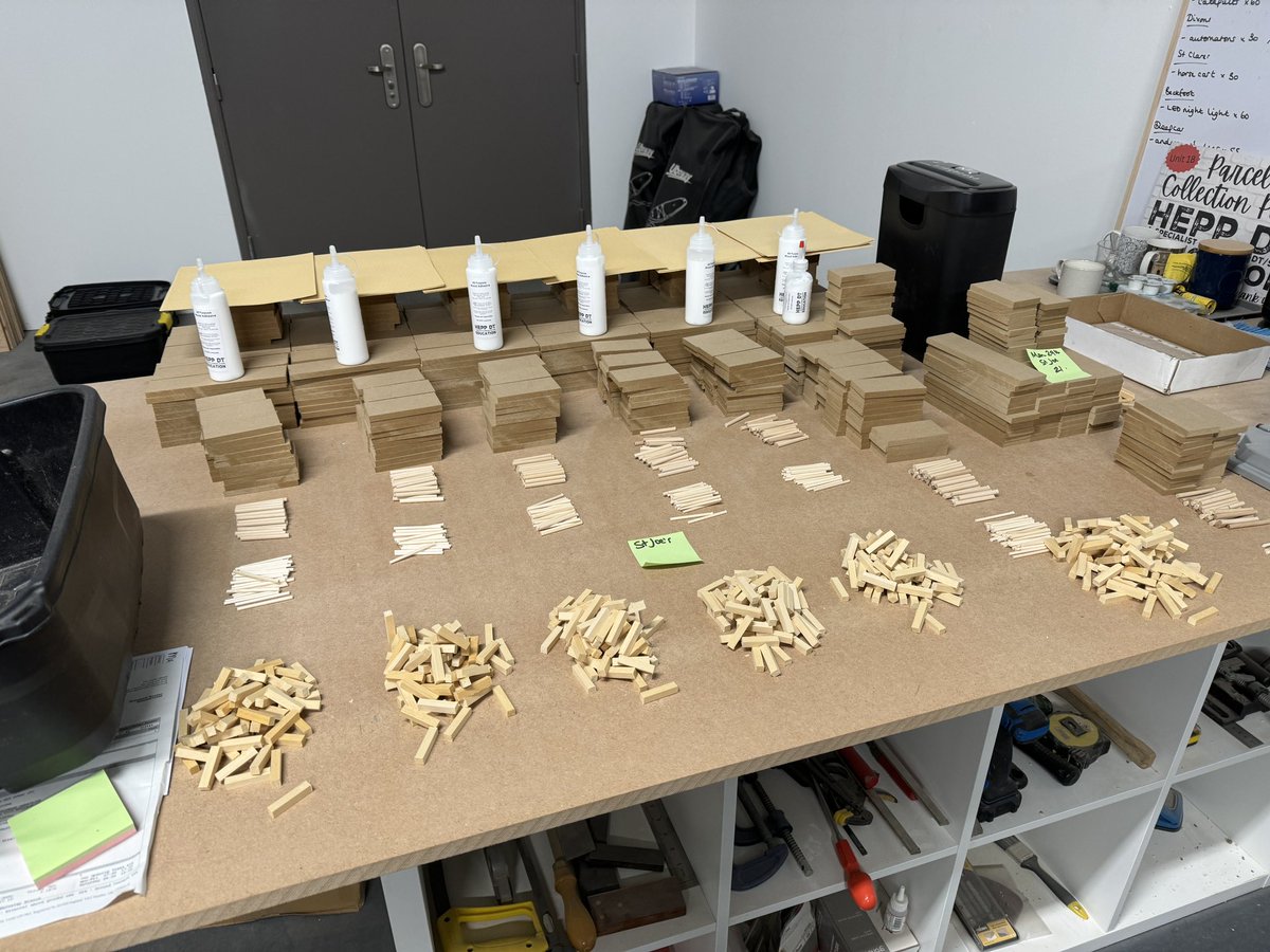 heppdt's tweet photo. Super busy day in the workshop getting a massive order ready for @bcw_cat. Excited to be working with Y5 from 6 schools next week @StJosephsCatho7! #primaryDT #workshops #materialpacks https://t.co/iM2fhk9Aq6