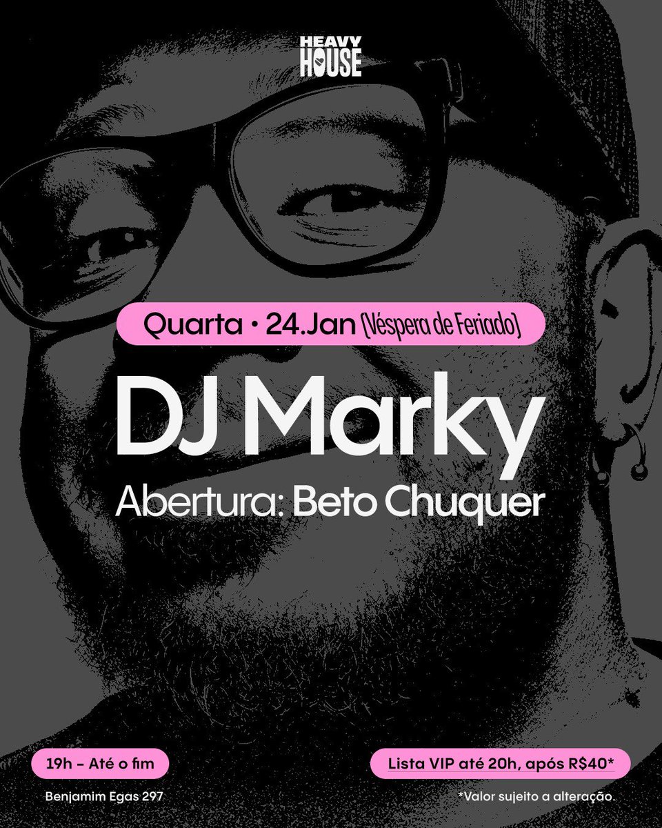 djmarky's tweet photo. Quarta Feira (véspera de feriado) tem DJ Marky - Long Set na #heavyhouse 19:00 às…… Funk, Soul, Boogie, House, Drum And Bass, Brazilian Grooves….Vem!!!!!! https://t.co/aYTGvlECTu