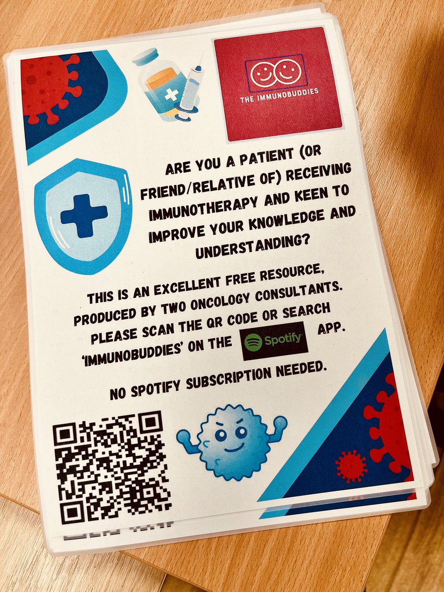 My incredibly talented colleague produced these great posters, ready for display on our SACT day unit and Oncology OPD. <a href="/immunobuddies/">The Immunobuddies Podcast</a> <a href="/RickyFrazer1/">Ricky Frazer</a> <a href="/UKONSmember/">UKONS</a>