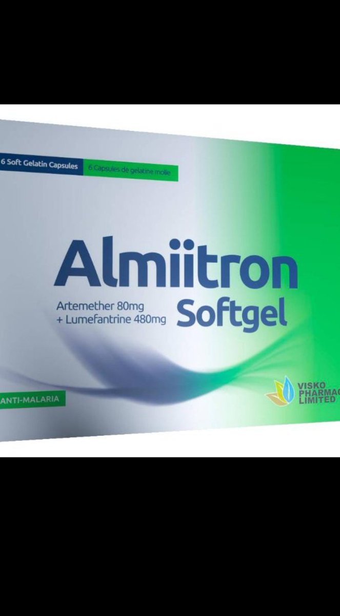 AzikeJessica's tweet photo. Looking for a malaria drug that can hit malaria one time? Almiitron soft gel is your best bet.
It contains Artemether80mg + Lumefantrine 480mg and it's a soft gel making it easy to swallow. It is also odourless so you don't get to perceive any irritating smell.
#malaria #Visko https://t.co/BvliVLN0UK