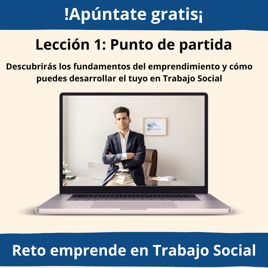 ¡Día 1: Punto de Partida en el Reto Emprende en Trabajo Social!
Al finalizar esta primera lección verás claramente en qué consiste el emprendimiento en Trabajo Social, sus características y gran parte del impacto que vas a poder generar.

Inscríbete ahora
formacion.jabegasocial.com/reto-emprende-…