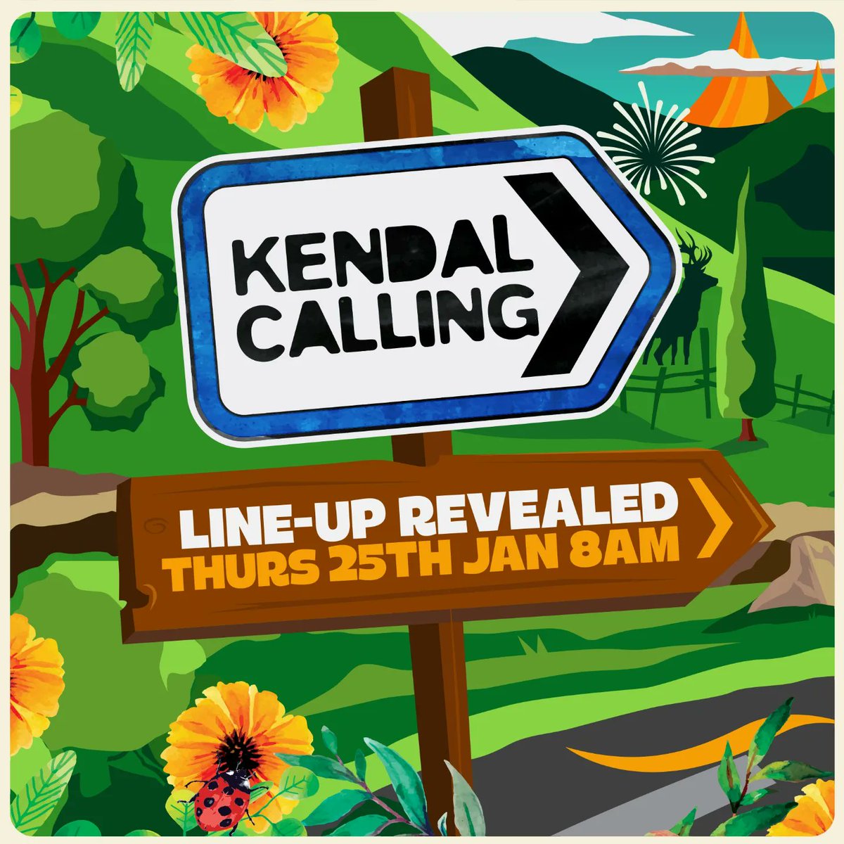KendalCalling's tweet photo. Kendal '24 revealed: THURSDAY 8AM! 🎉

120+ acts, including all FIVE headliners! Register for pre-sale now for priority access to tickets &amp; to be in with a chance of winning 4x VIP upgrades, boutique + £200 bar tab! 👉 link in bio!

Pre-sale will go live on Fri 26th Jan at 10am. https://t.co/4G9CqQphsJ