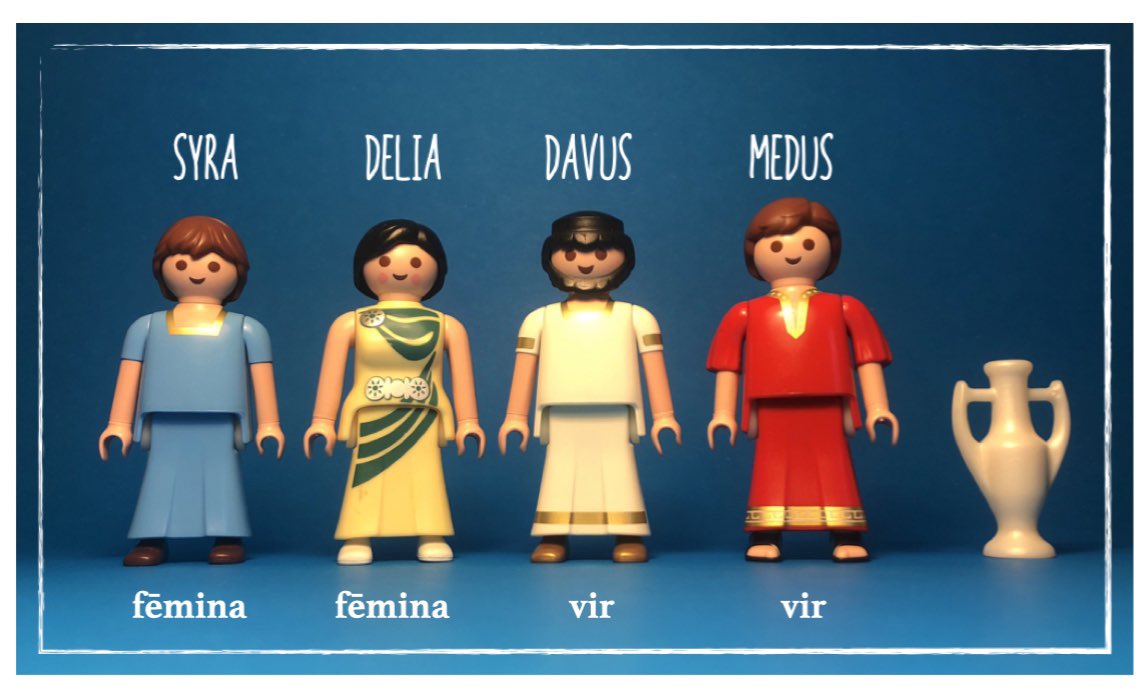 Lesson Three of my course is now available. It introduces four of the characters from the textbook - enslaved women and men of a Roman household - and two new words; femina and vir. Find it by going to Legonium.com. ‘Learn Latin Here’ will be the first thing you see.