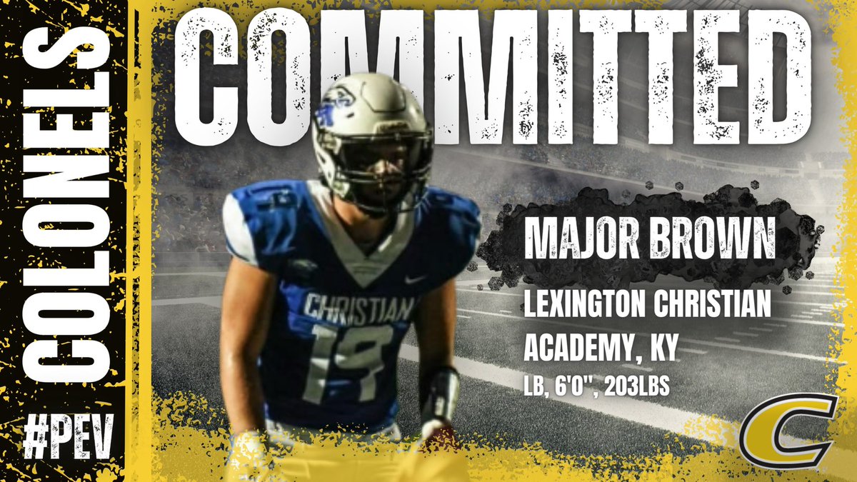 major brown (@maja_brown19) on Twitter photo 110% COMMITTED, Thank you to all my teammates, friends, family, and coaches for making this a reality. Go Colonels!! ⚫️🟡💪🏼<a href="/CentreFootball/">Centre College Football</a> <a href="/CoachAndyFrye/">Andy Frye</a> <a href="/CoachDCharles/">Doug Charles</a> <a href="/Oakley_Watkins/">Oakley Watkins</a> 110% COMMITTED, Thank you to all my teammates, friends, family, and coaches for making this a reality. Go Colonels!! ⚫️🟡💪🏼<a href="/CentreFootball/">Centre College Football</a> <a href="/CoachAndyFrye/">Andy Frye</a> <a href="/CoachDCharles/">Doug Charles</a> <a href="/Oakley_Watkins/">Oakley Watkins</a>