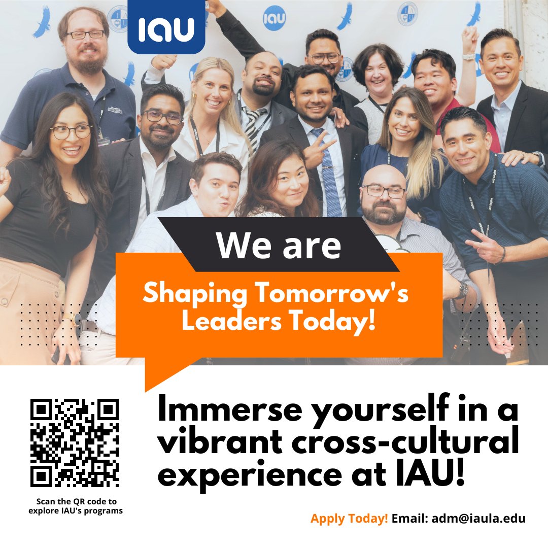 iau_la's tweet photo. Immerse yourself in a vibrant cross-cultural experience! Our programs welcome students from all over the world, creating a diverse and enriching learning environment.

#iau #globalconnections #culturalexchange #F1studentlife #globalnetworking https://t.co/WX4ss0HaFI
