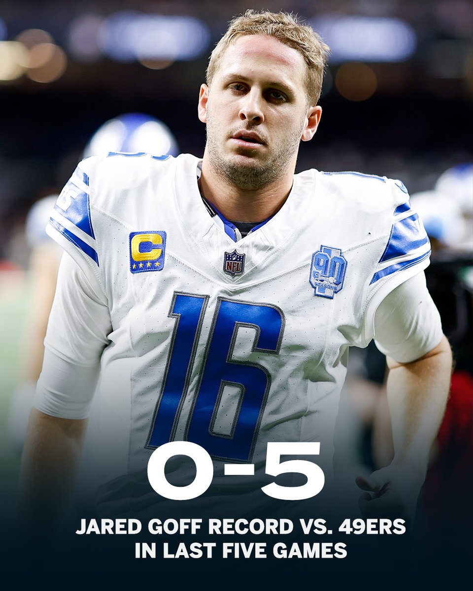 ESPN BET on X: “Jared Goff in his last 5 games vs. the 49ers