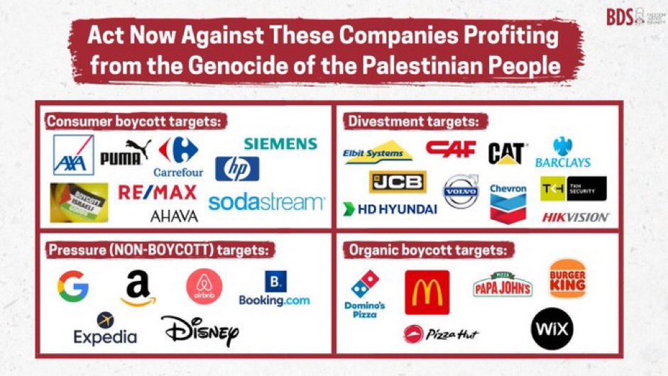 Focus mainly on BDS for boycotting!
Boycotting a bunch of companies without a clear target won’t give as much of an effect, and can cause people to burn out or give up. 

Multiple people boycotting the same thing will have more effect than everyone boycotting something different.