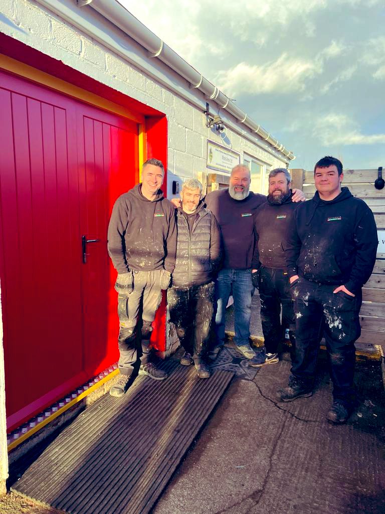 Thanks to Club sponsor and the all-round good guys at Britannia Joinery for the installation of a stunning set of new changing room doors today. 👏 

All ready for the squad to enter on arrival for tomorrow night's match. You may recognise a few of these faces as hard core