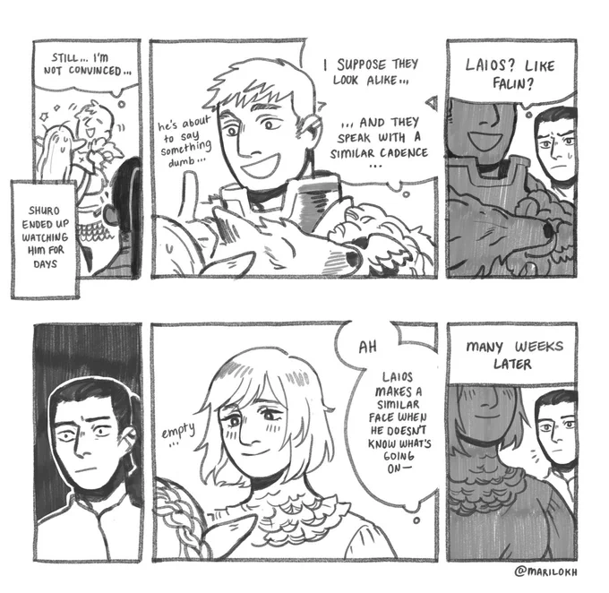 after shuro gets told that falin and laios are similar he refuses to believe it and has to see it for himself......... only to wind up having falin remind him of laios instead 😳 #dungeonmeshi 