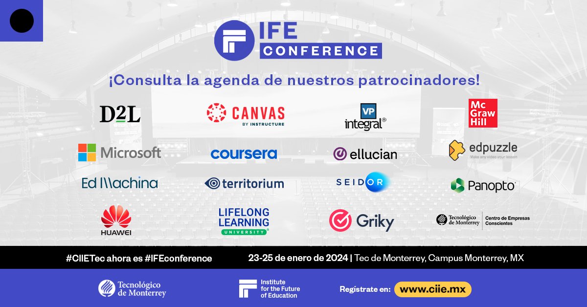 IFEconference's tweet photo. ¡Estamos a un día de iniciar! Te invitamos a consultar la agenda de los eventos de los patrocinadores de #IFEconference 2024 aquí: https://t.co/eqvw9MDwtG
🚨Último día para registrarte: https://t.co/5MqW45rlj2 #CIIETec ahora es #IFEconference https://t.co/ZMmKlX4Dsa