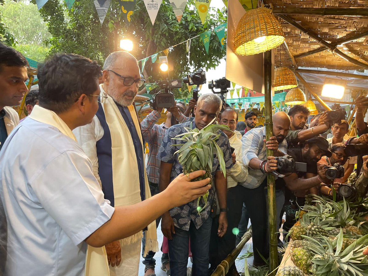 bykarthikreddy's tweet photo. Rahul Gandhi has no idea what's happening in India. Questions why Meghalaya pineapple has not been promoted?

This Gold making potato guy needs to know that,

✅Meghalya's Pineapples are big hit in Middle East & other countries
✅PM Modi Govt organized Pineapple Festival & was celebrated at Dilli Haat
✅Brand Anaras has been developed under the ODOP concept for dried spicy pineapple from the district Ri Bhoi, Meghalaya.